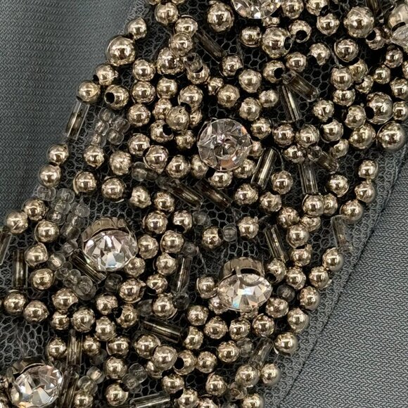 R&M Richards Sleeveless Beaded Neckline Shift Dress Size 6  Gray Women's - Picture 10 of 16